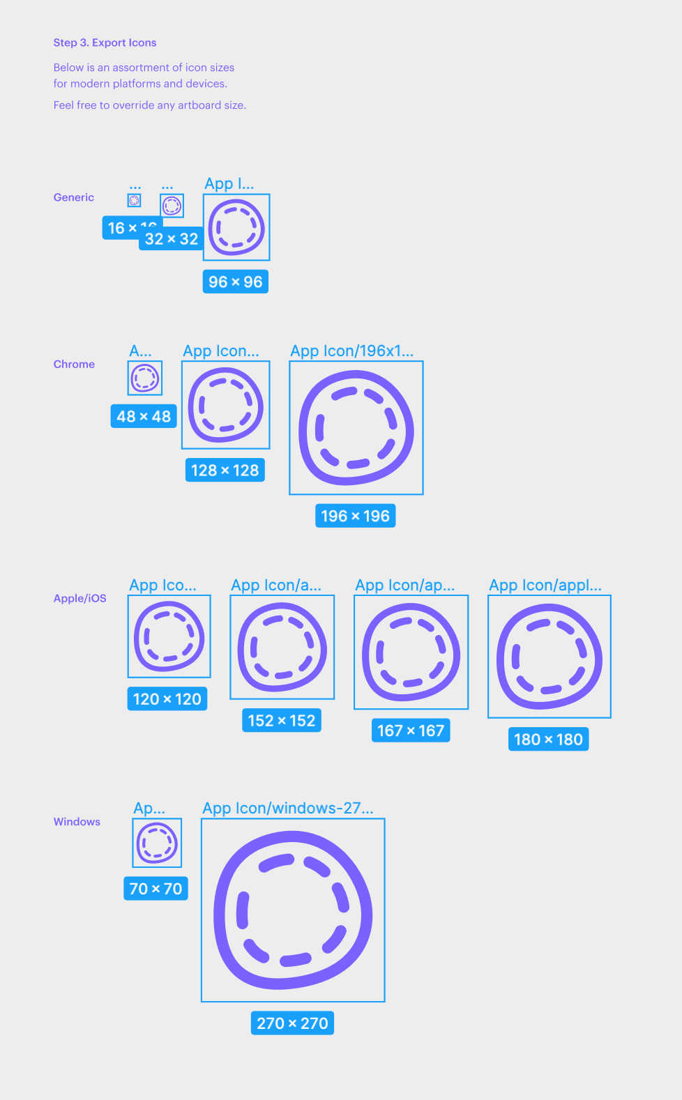 Figure A. Select all icons